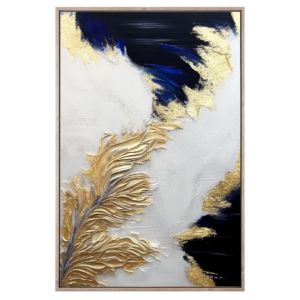 Tableau décoratif Peinture d'artiste bleu et or – Image 3