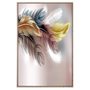 Tableau décoratif Plumes multicolores : Vibrance sur toile – Image 4