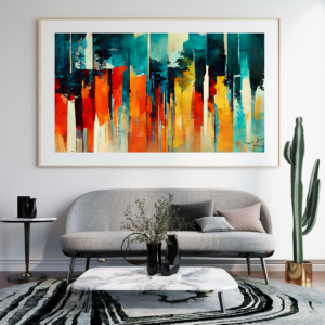 Tableau décoratif Mélodie colorée : toile multicolore abstraite