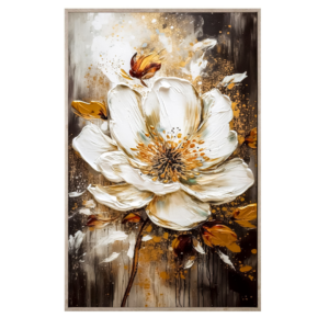 Tableau décoratif Harmonie dorée : élégance florale abstraite – Image 3