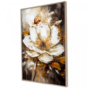 Tableau décoratif Harmonie dorée : élégance florale abstraite – Image 4