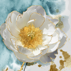 Tableaux décoratifs Bleu ciel en fleur : éclat jaune et blanc – Image 3