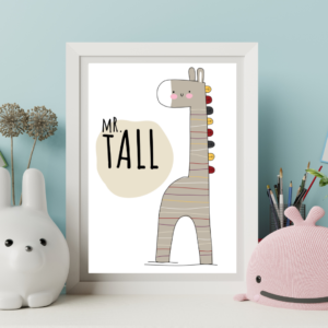 Tableau décoratif Le monde coloré de M. Tall : Tableau fantastique pour enfants